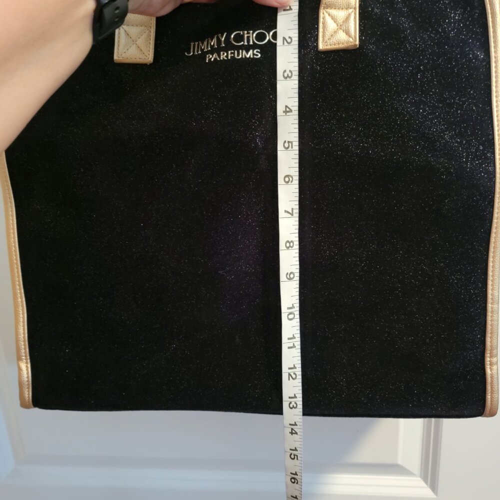 NWOT Jimmy Choo Parfums Black & Metallic Gold Shimmery Tote Bag - Picture 5 of 15